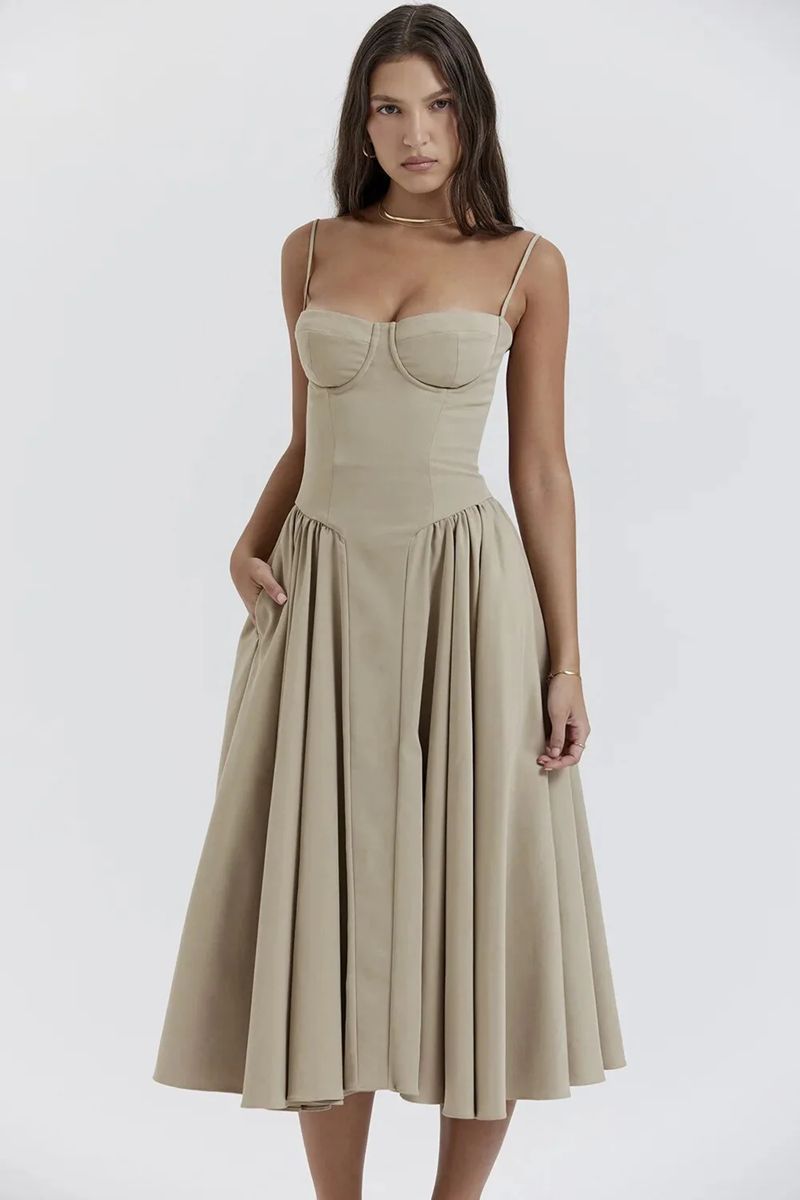 Apricot Midi Dress