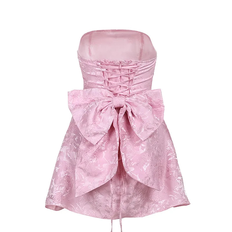 Backless Bow Mini Dress