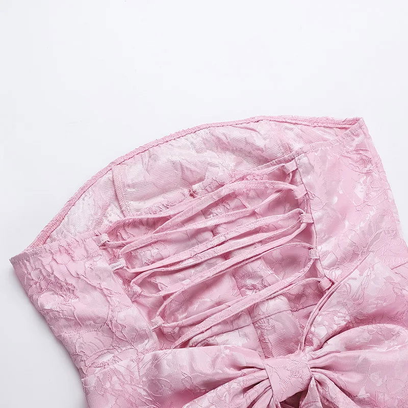 Backless Bow Mini Dress