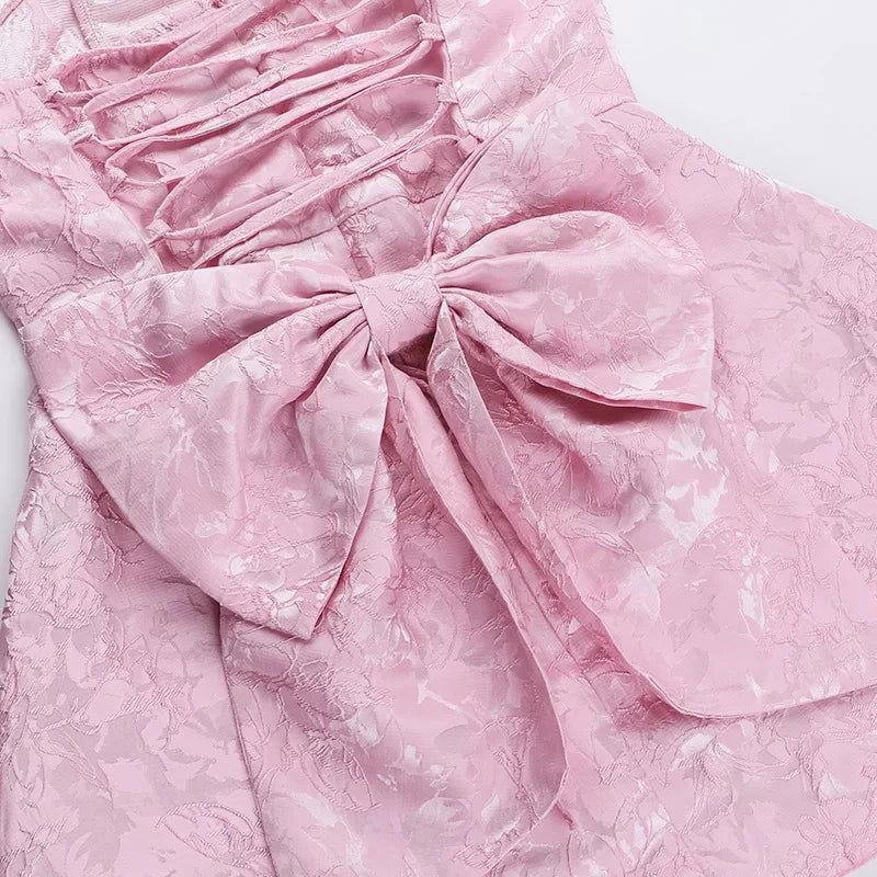 Backless Bow Mini Dress