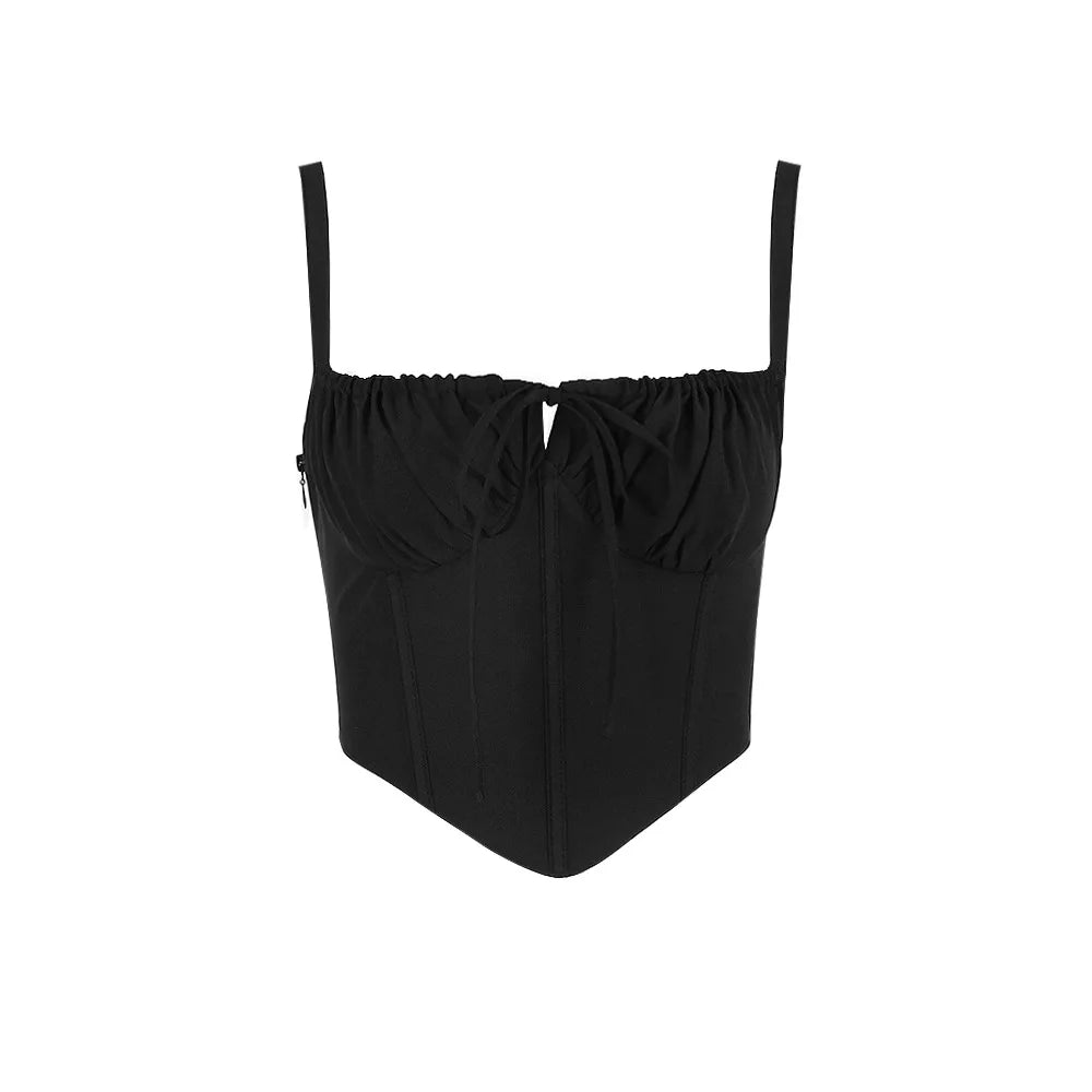 Black Corset Lace Up Top