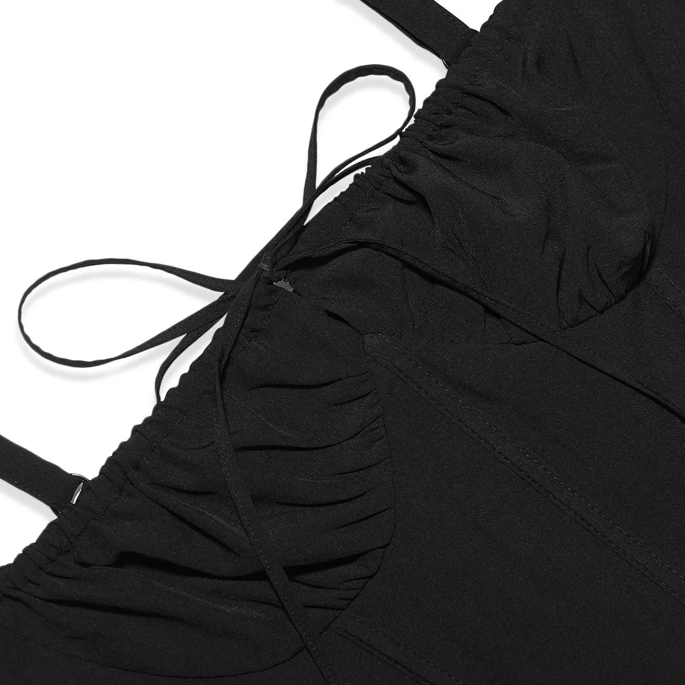 Black Corset Lace Up Top