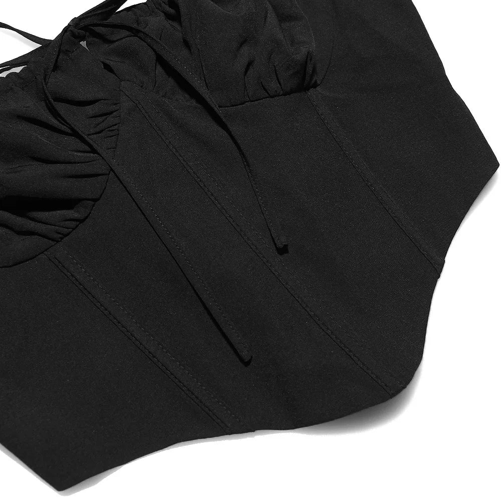 Black Corset Lace Up Top