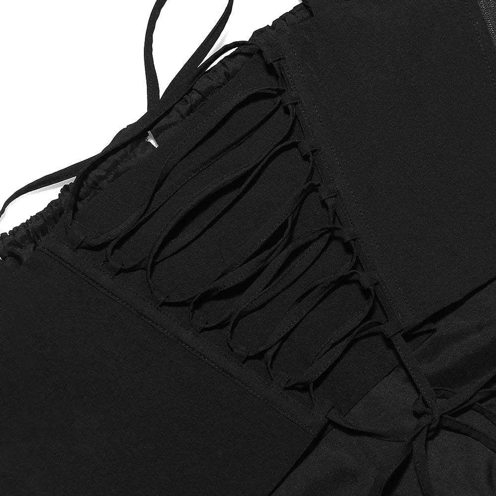 Black Corset Lace Up Top