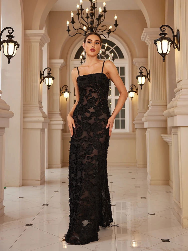 Black Floral Maxi Dress