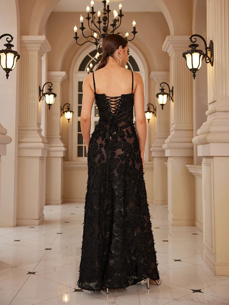 Black Floral Maxi Dress