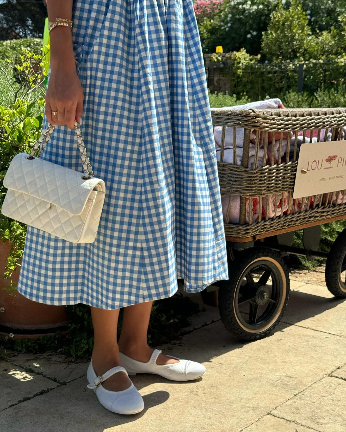 Blue Plaid Midi Dress