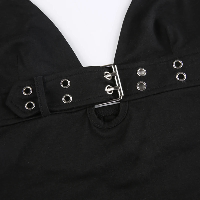 Buckle Halter Top Backless Camisole Slim