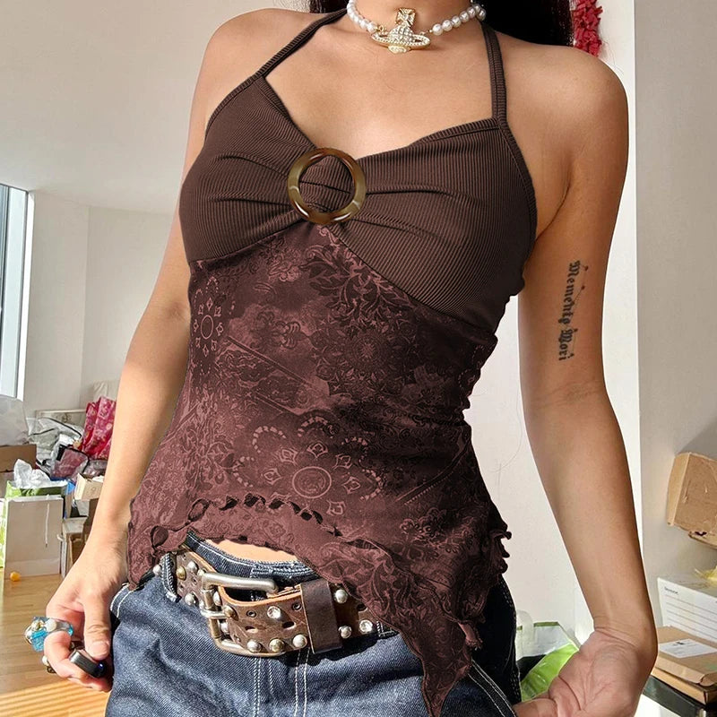 Fairycore Grunge Backless Top