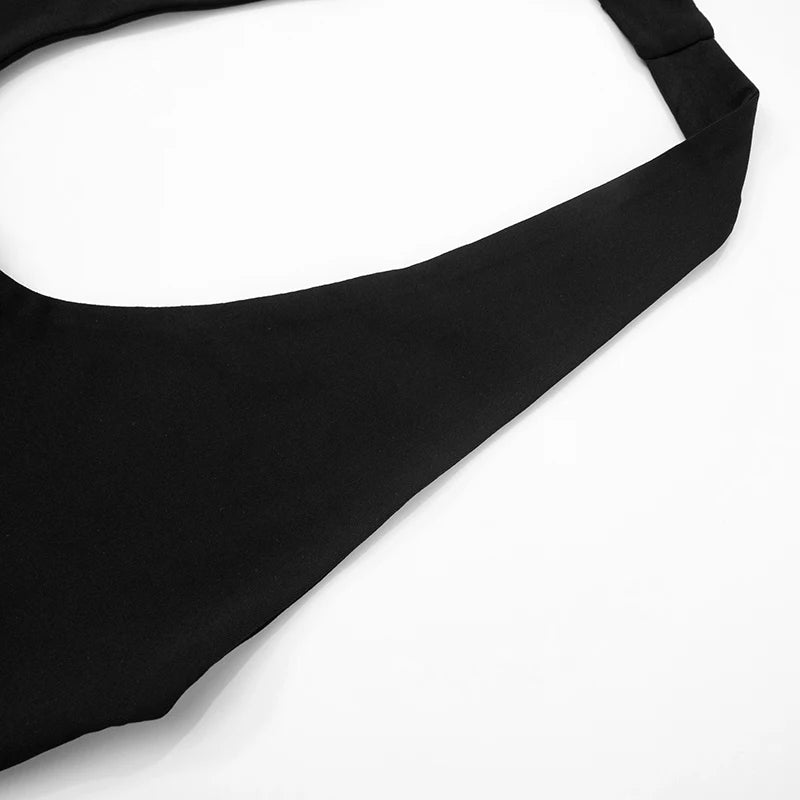 'S Spring And Color Low Cut Backless Irregular Fit Hanging Neck Camisole Short Top