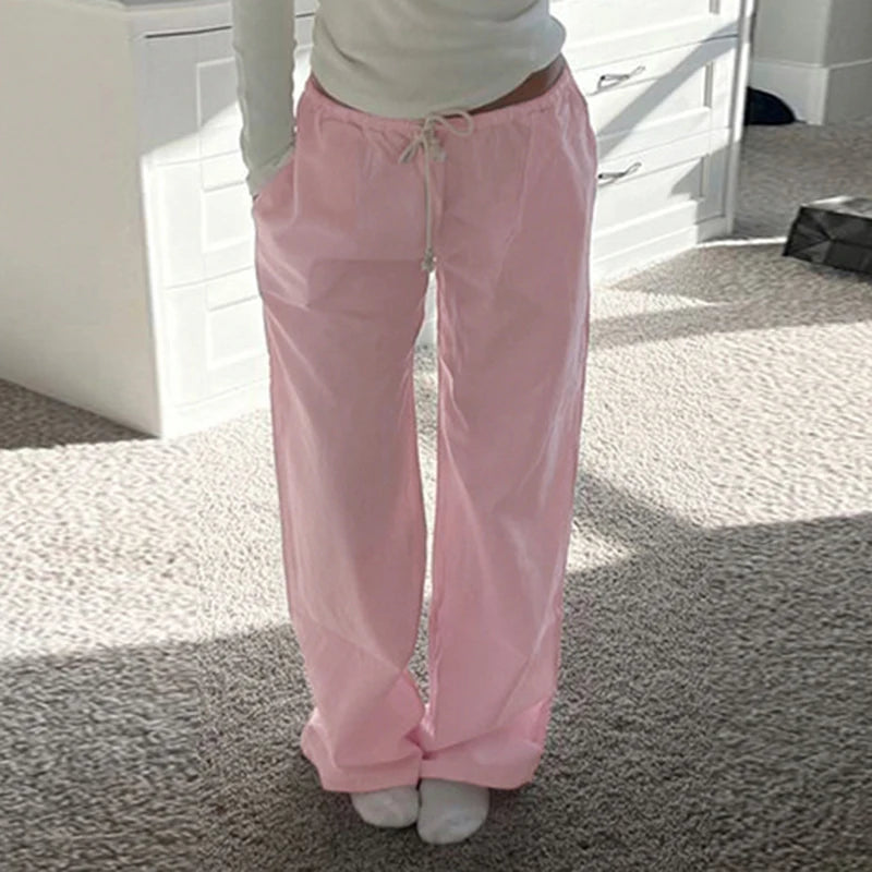 Loose Sweatpants Joggers Pink Trousers Retro Pants