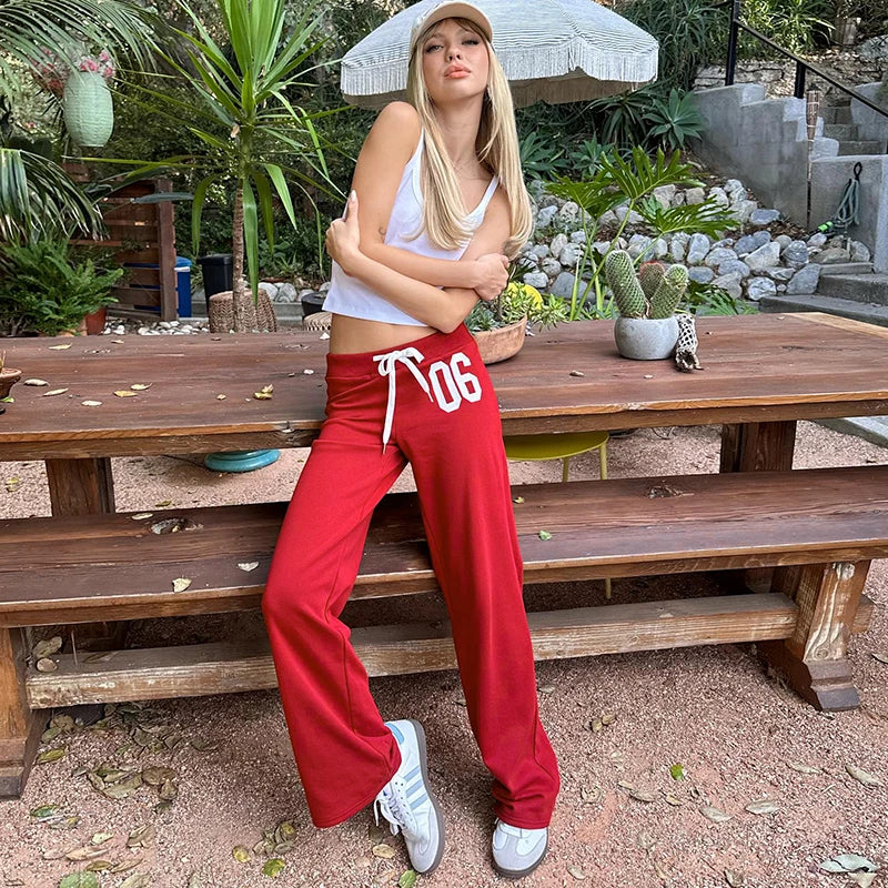Sweat Pant White Offet Looe Drawtring Trouer