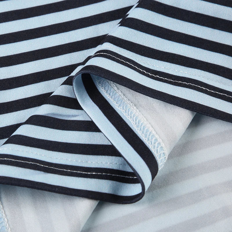 Strip Shirt Long Sleeve V-neck