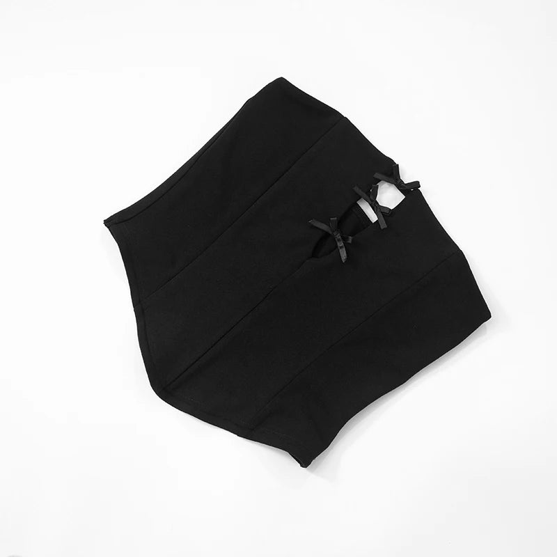 Spring And 'S Color Bow Hollow Out Tank Top And tie