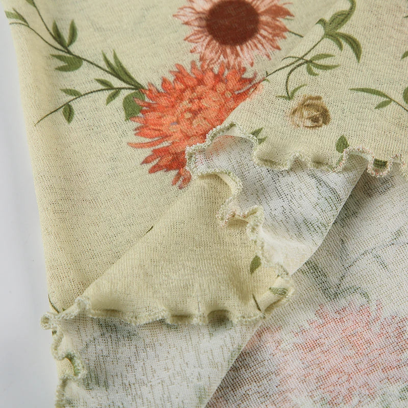 Green Lace Floral Top