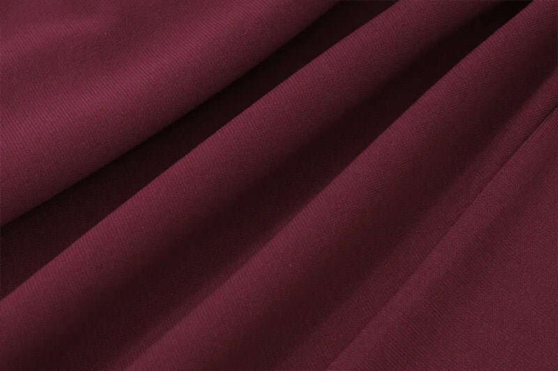 Off-shoulder Backless Mini Dress Wine Red Sleeveless Strapless High Waist A-line Dress