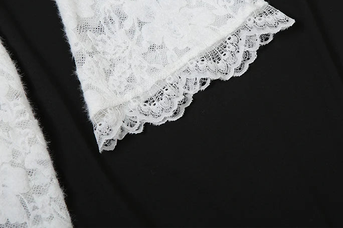Embroidery Ruffles See Through Dress
