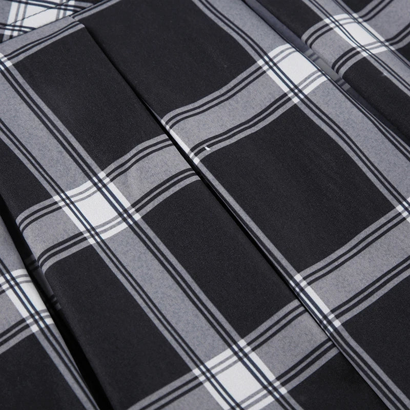 Plaid Folds Mini Skirts Preppy Low Waisted Bottoms
