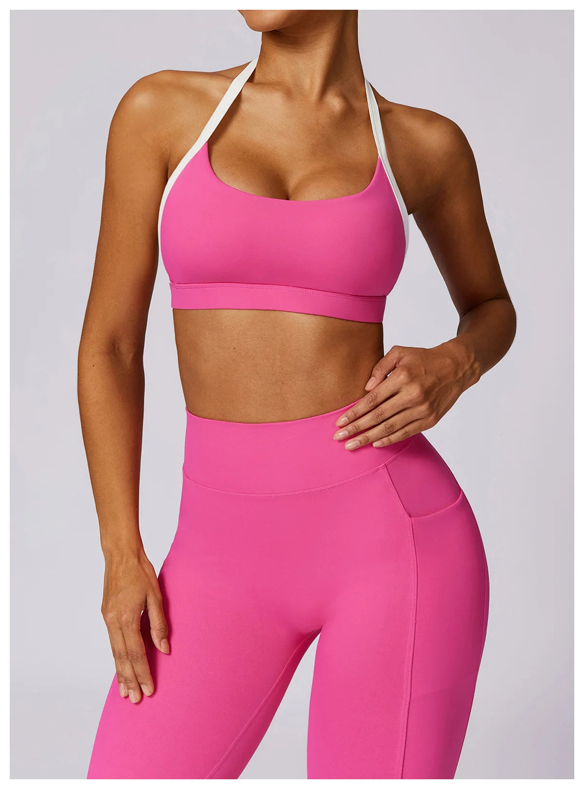 2 Pieces Tracksuit Yoga Set Workout Sports Gym Fitness Long Sleeve Crop Top High Waist Leggings Sports Suits