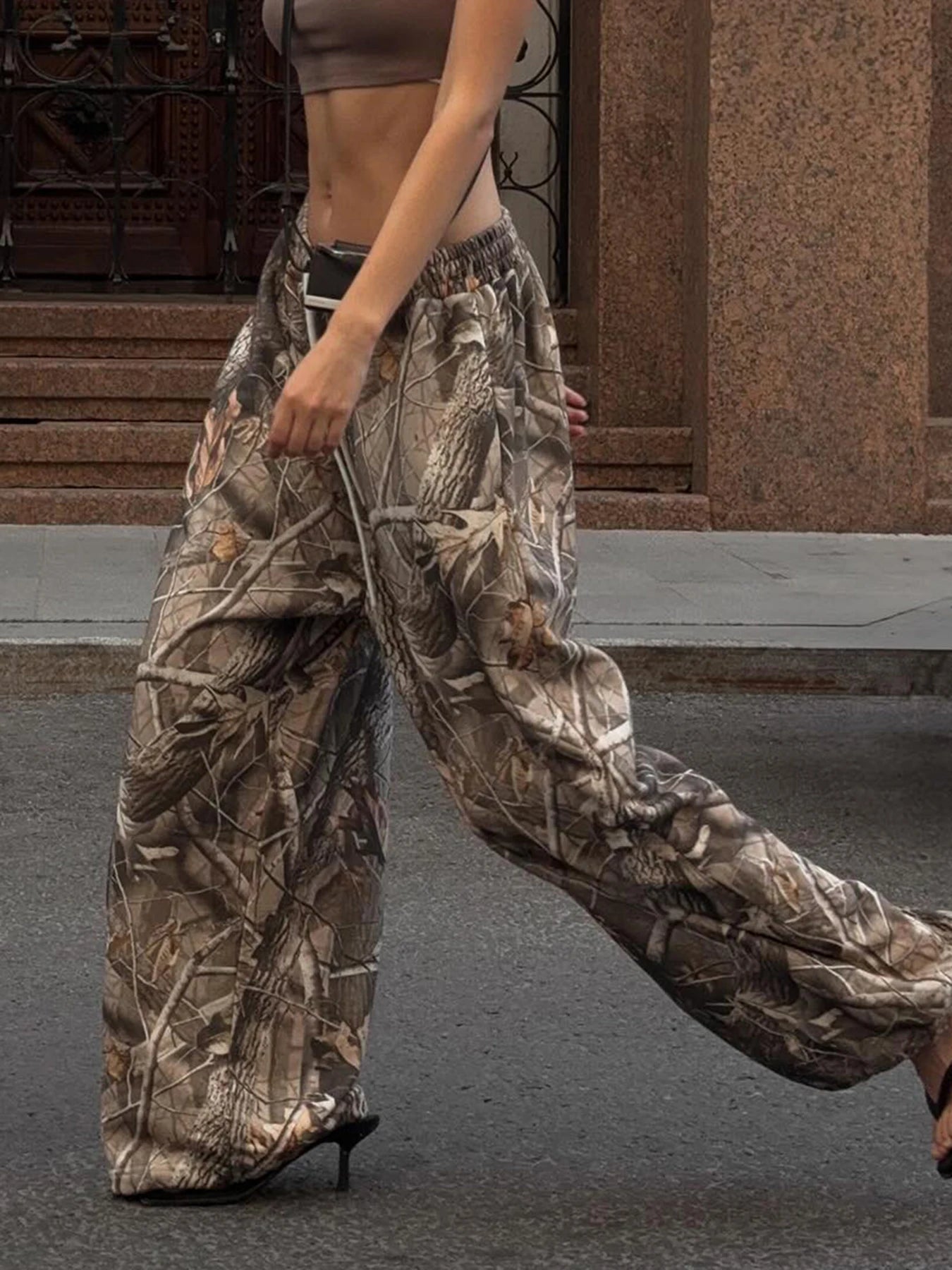 Graphic Baggy Pant Drawtring Looe Bottom Trouer