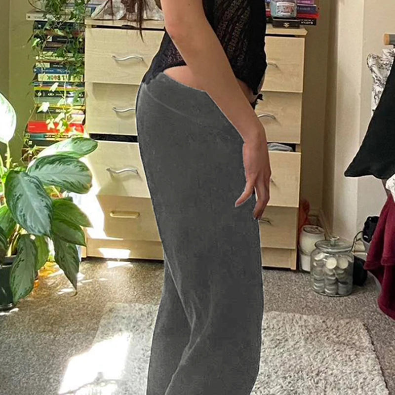 Retro Rhinestone Flare Pants Lace-up Bottoms 's Pants