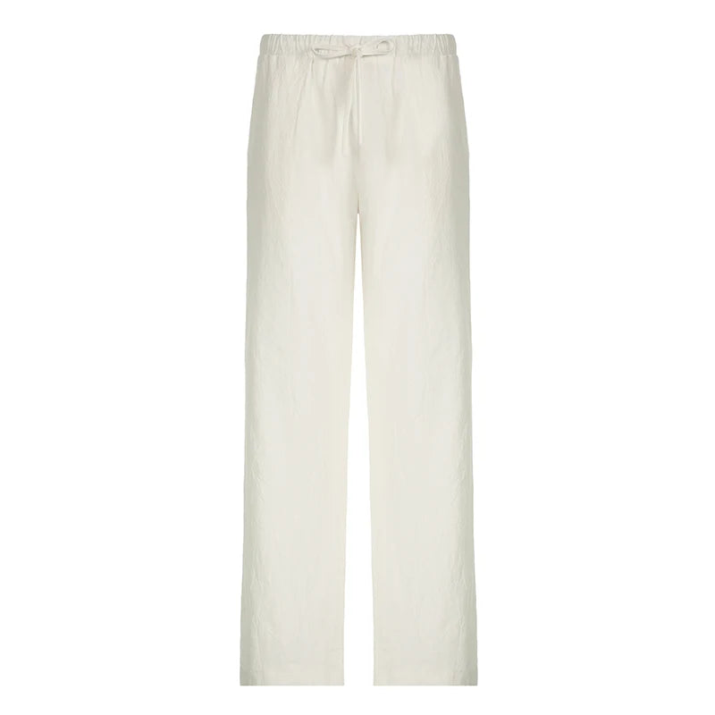 Loose Trousers Drawstring Wide Leg Pants Lersure All-match Bottoms