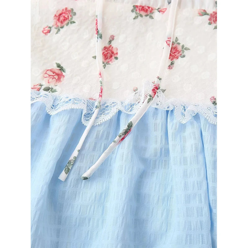 Backless Patchwork Floral Halter Dress Boho Long Dresses Maxi