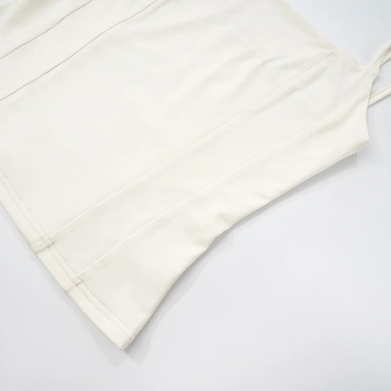 Spring 'S Slim Strapless Double Rope Camis Top tie Girls Outer Wear Camis Top