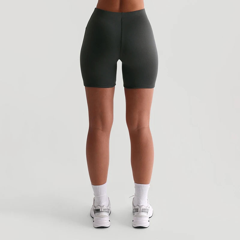 Elatic Rope Mid-Wait Tight Yoga Sport Pleat Short Short