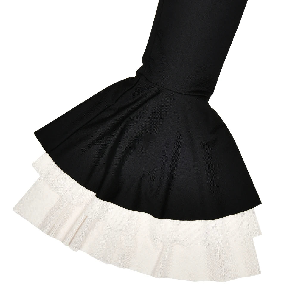Square Collar Two Piece Sets Mermaid Dress Flare Sleeve Evening Dress