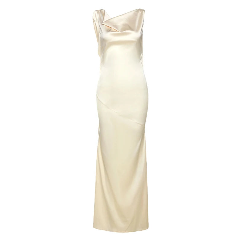 Backless Maxi Dress Sleeveless V-Neck Lace Up Bodycon Lady Vestido