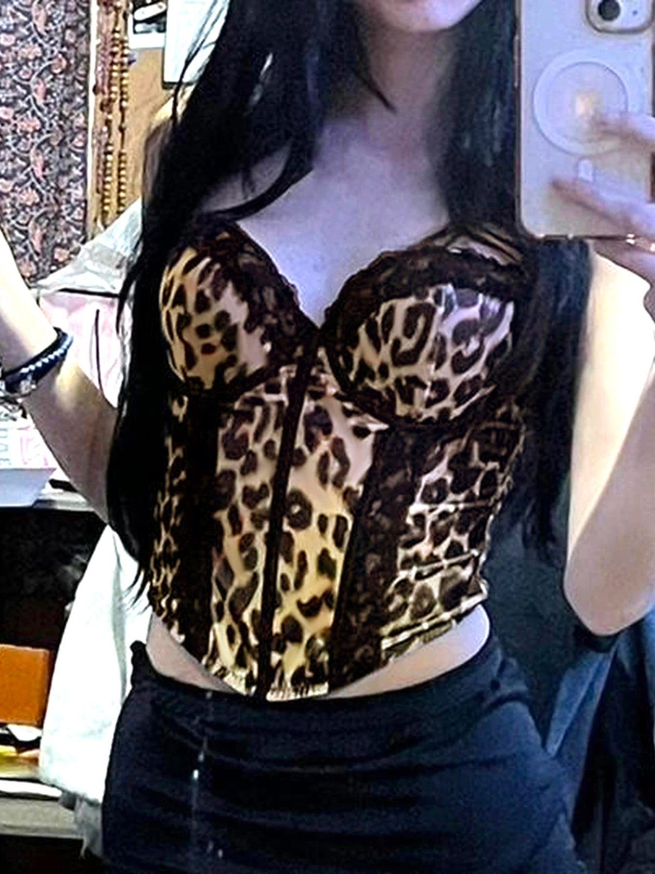 Leopard Lace Slim Top