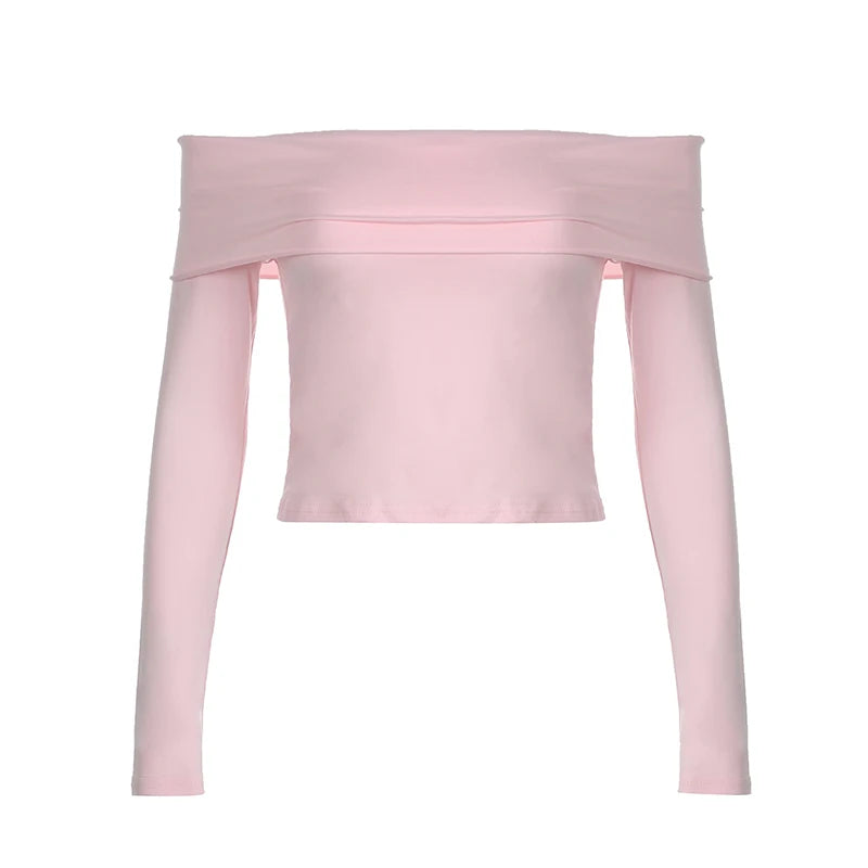 Off Shoulder T-shirt and Flare Pants Two Piece Set