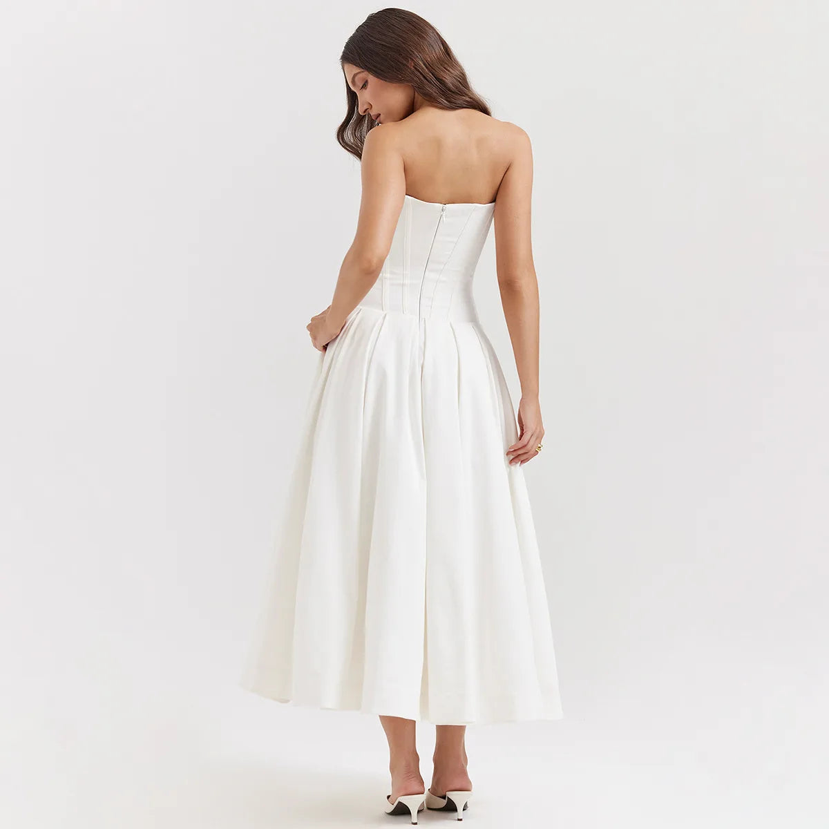 Strapless mal Occasion Dress Midi Dresses Red Wedding Guess Dress