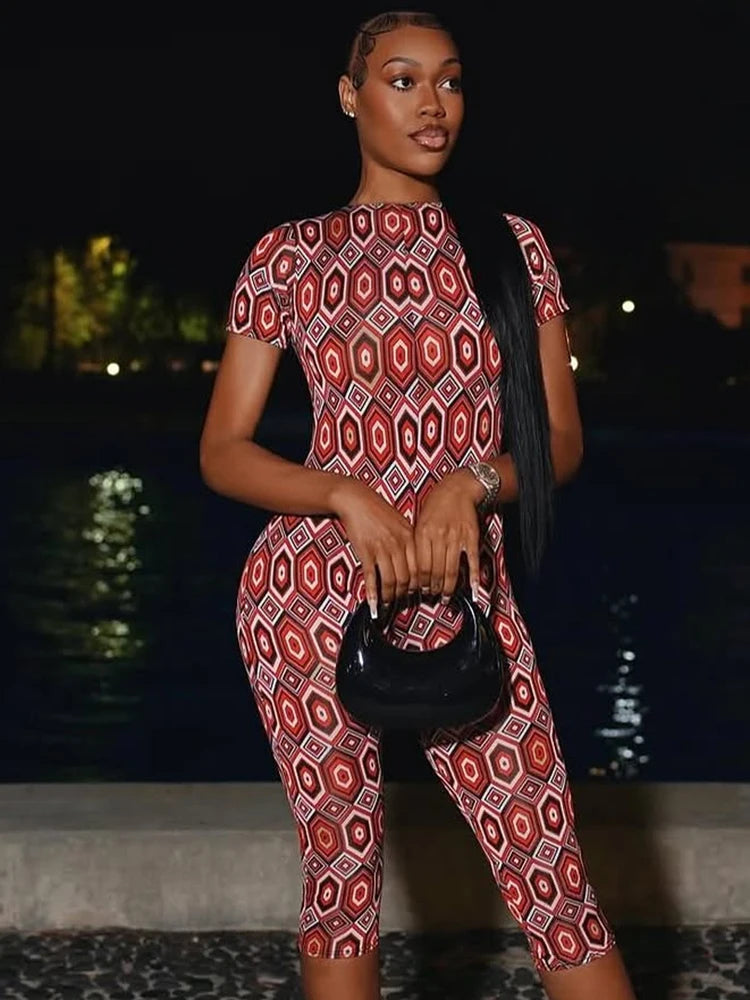 Plaid Playuit Trend Short Sleeve O-neck Backless Slim Romper Stunning One Piece