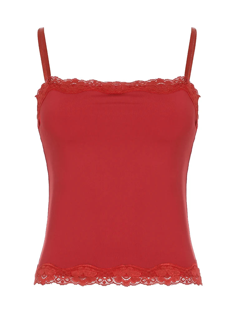 Lace Camisole Sleeveless Slim Knitted