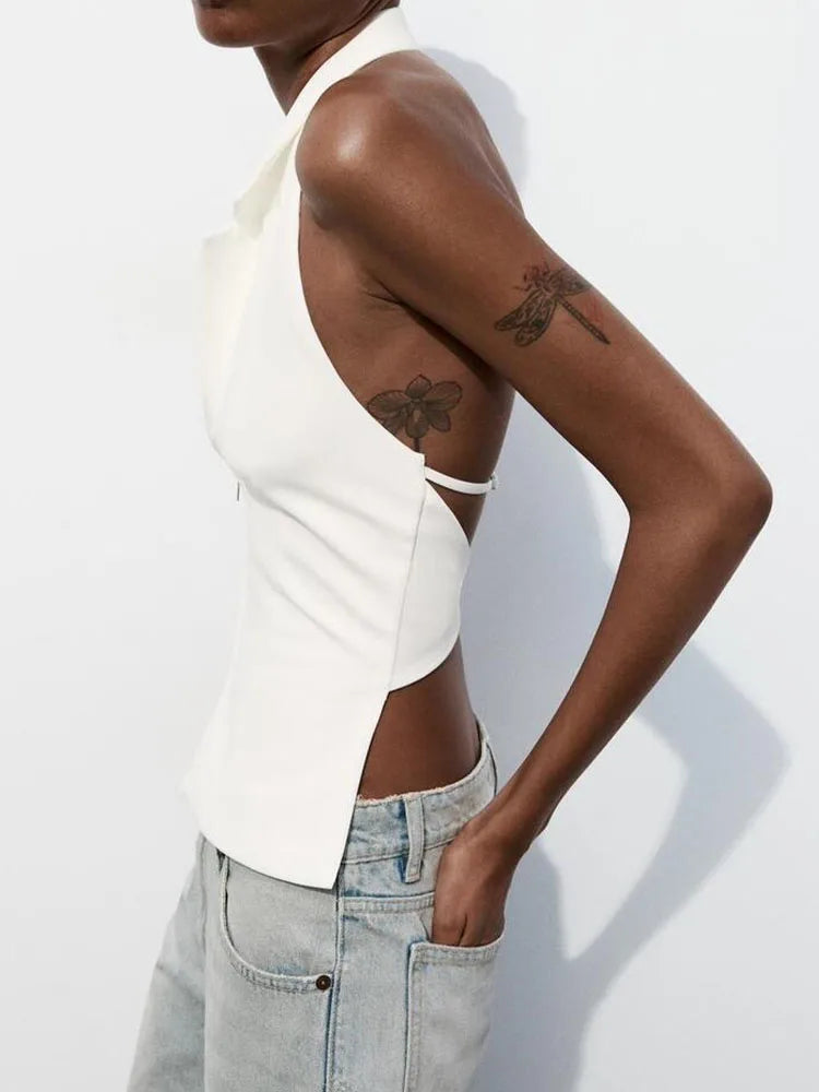 Backless Slim Halter Top