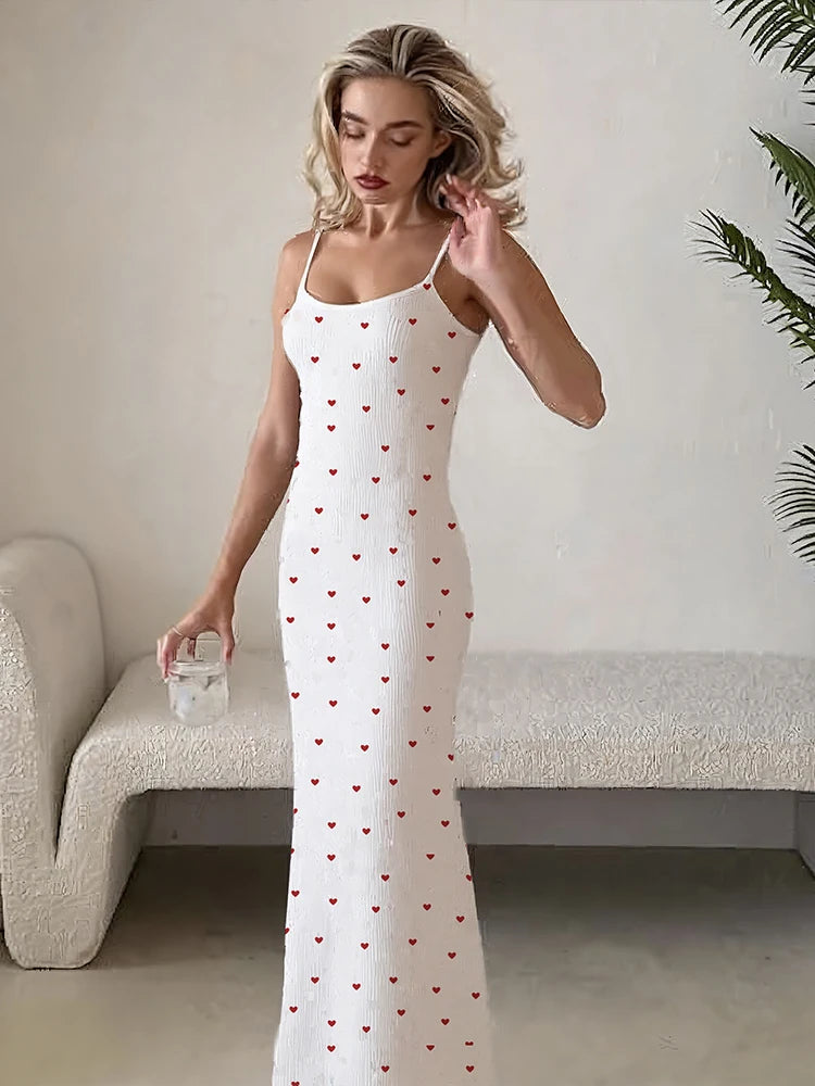 Panell Maxi Dress Claic U-neck Backless Sleevele Body-haping Long