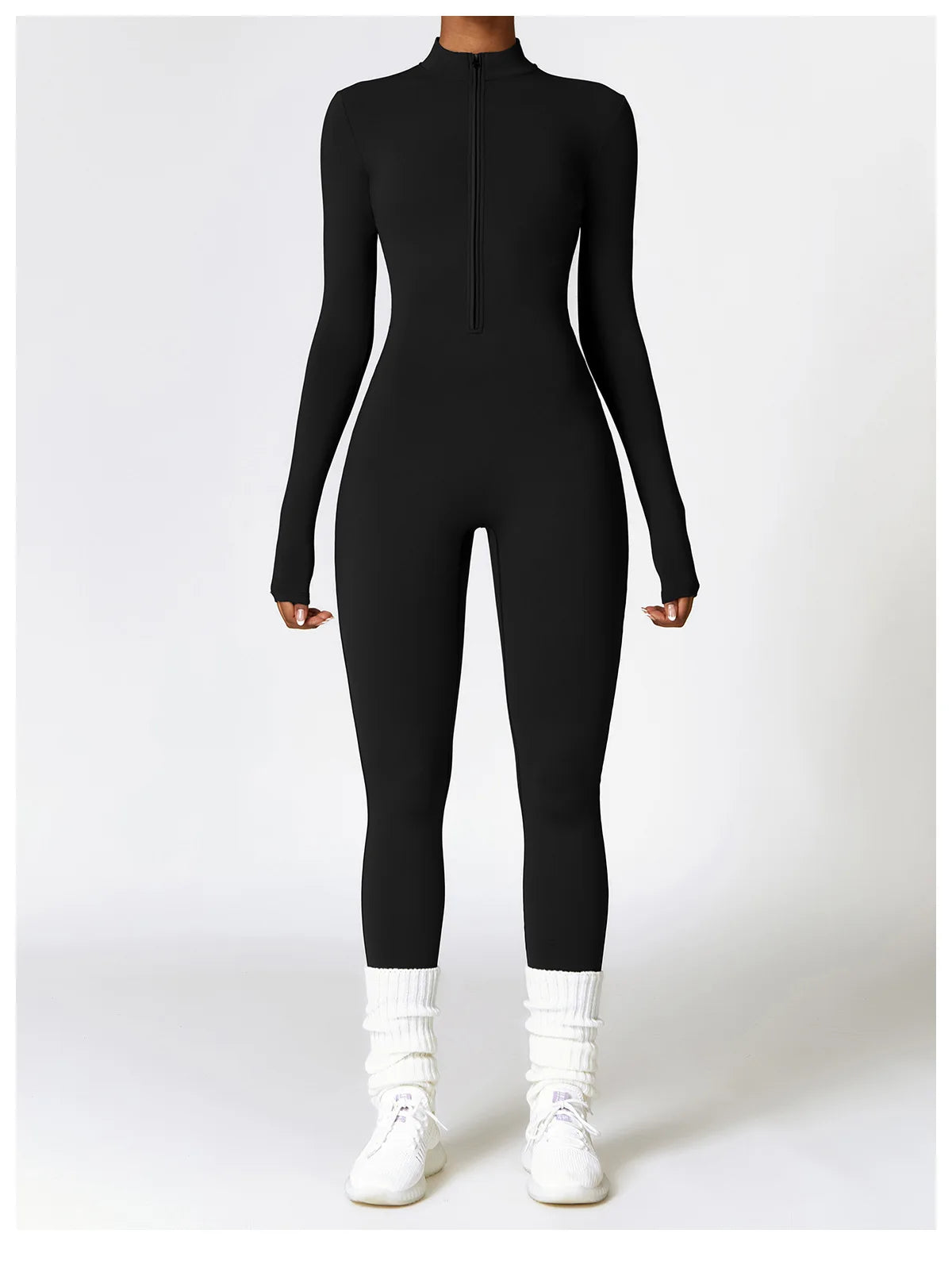 Zipper Yoga Rompers Long Sleeved One-piece Sports Gym Jumpsuits Workout High-intensity Fitness Skin-tight Garment