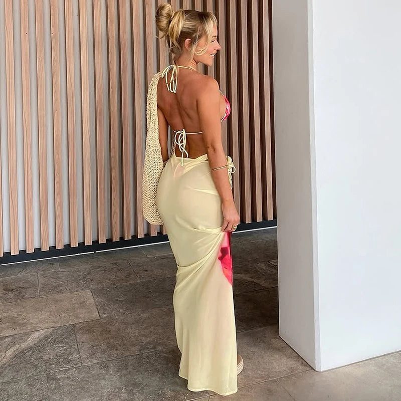Halter Bikini Swimuit Three Piece Set Dress