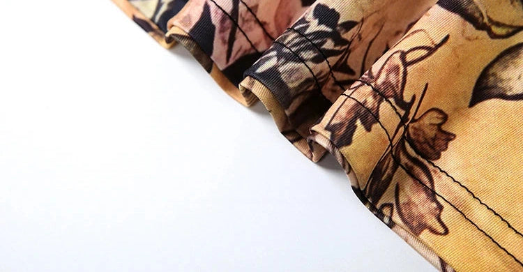 Print Two Piece Set High Street Halter Crop Tanks Matchig Skirt Suits