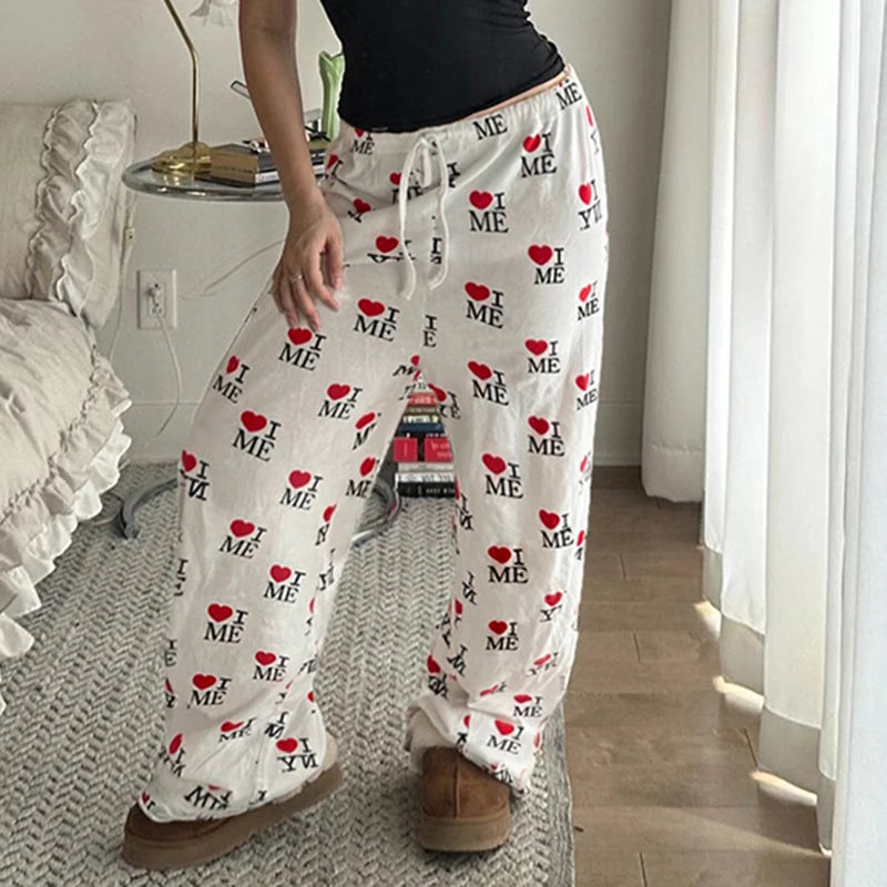 Jogger Looe Sweatpant Lace-up Letter Pant Trouer