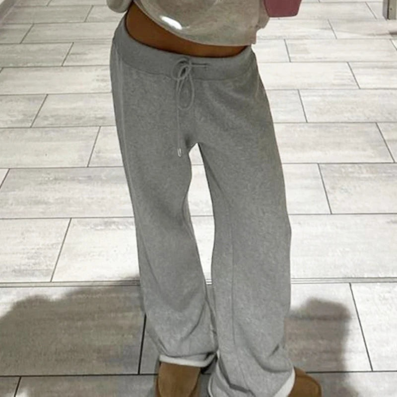 Joggers Sweatpants Lace-up Straight Pants Bottoms
