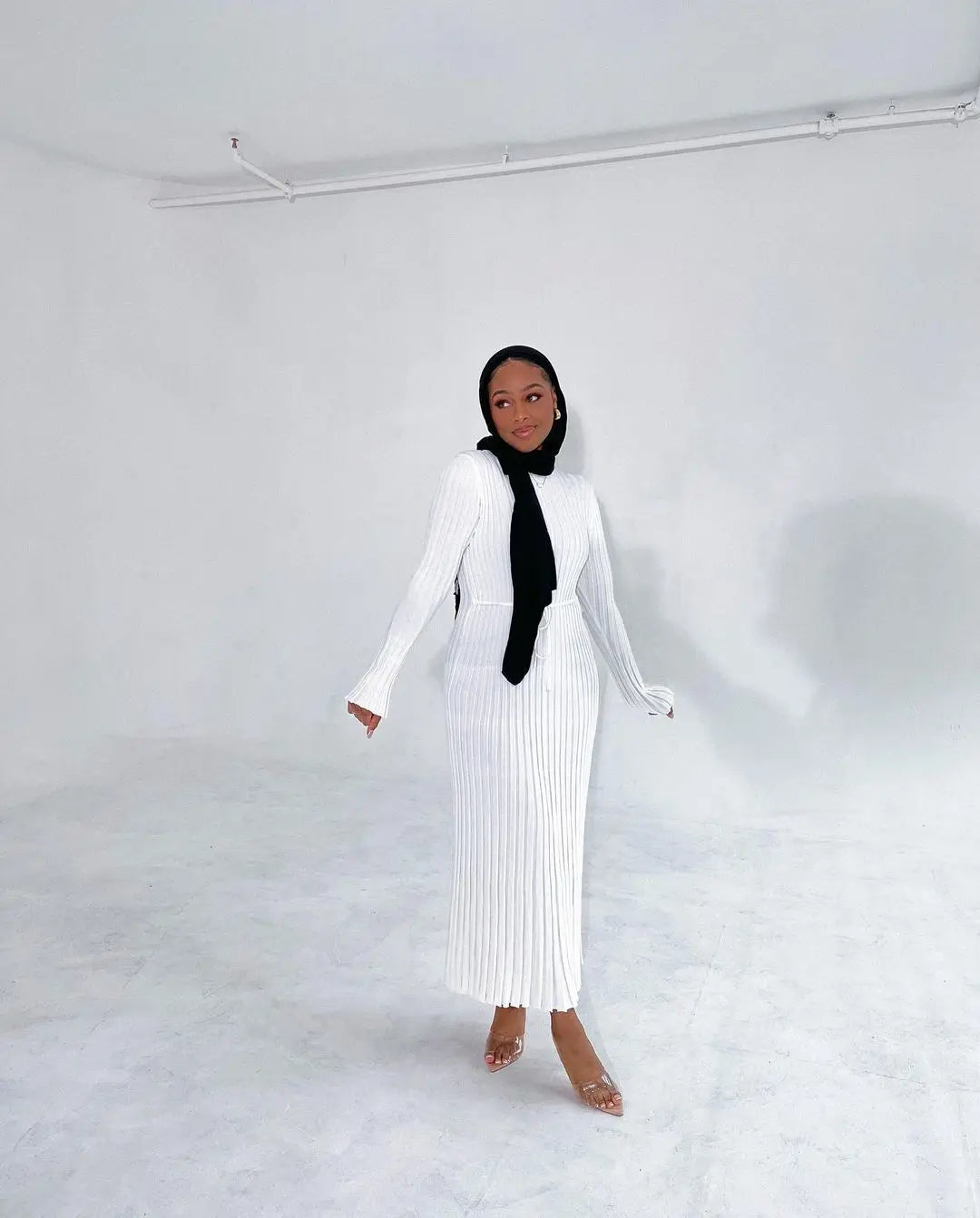 Knit Patchwork Loose Maxi Dress