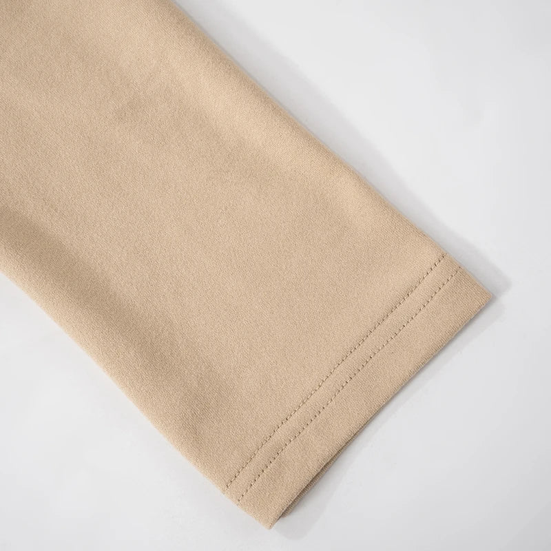 Khaki Off Shoulder Pleated Long Sleeve Top
