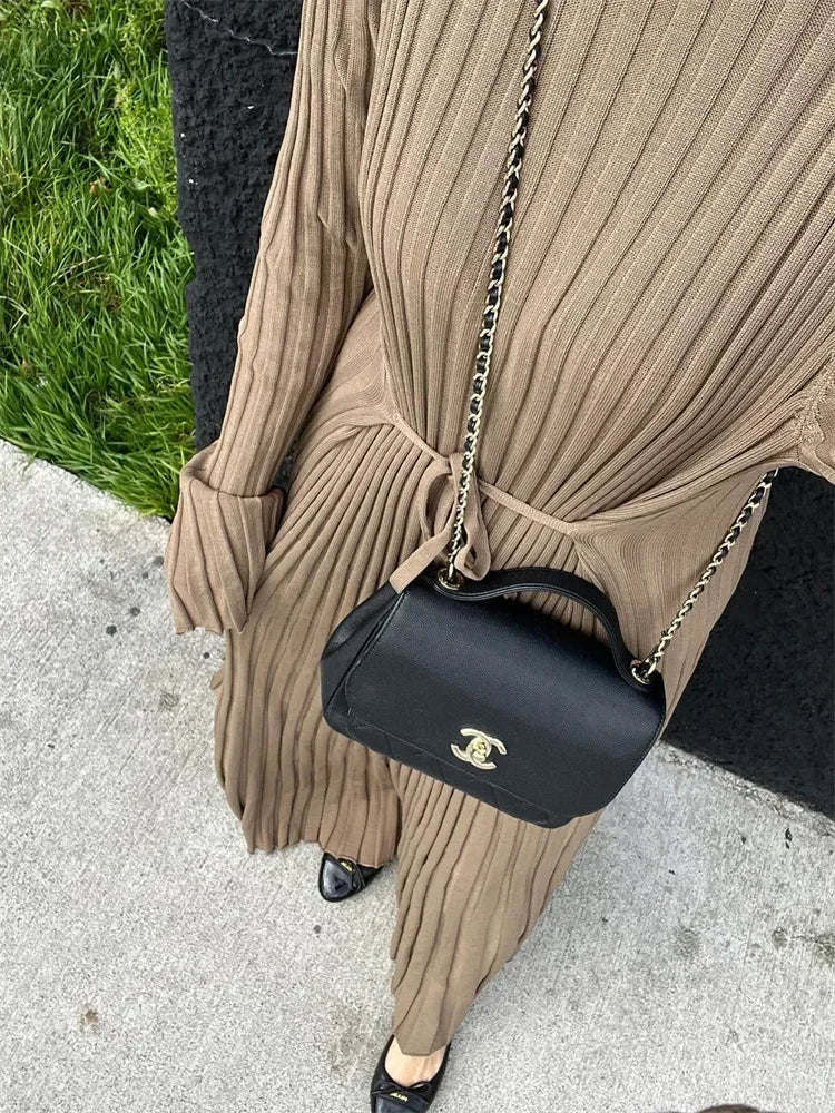 Knit Patchwork Loose Maxi Dress