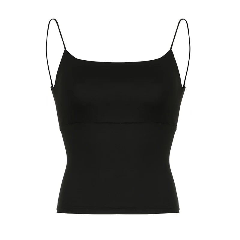 Backless Camis Sleeveless Slim Pullovers Square Collar ing