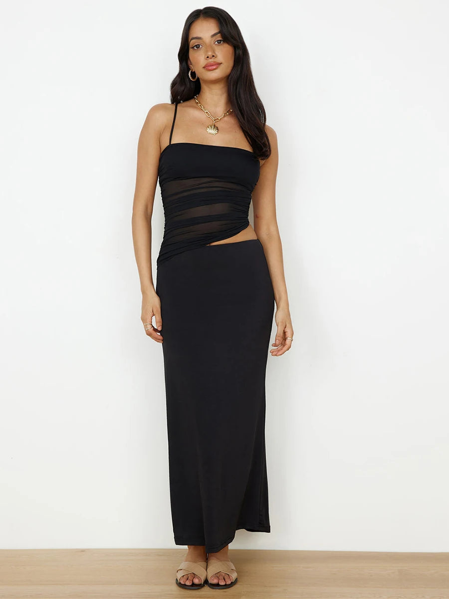Sleeveless Top And Maxi Dress Set