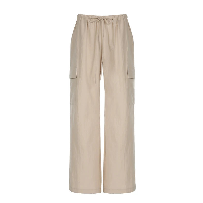 Joggers Cargo Pants Drawstring Wide Leg Trousers 's Bottoms