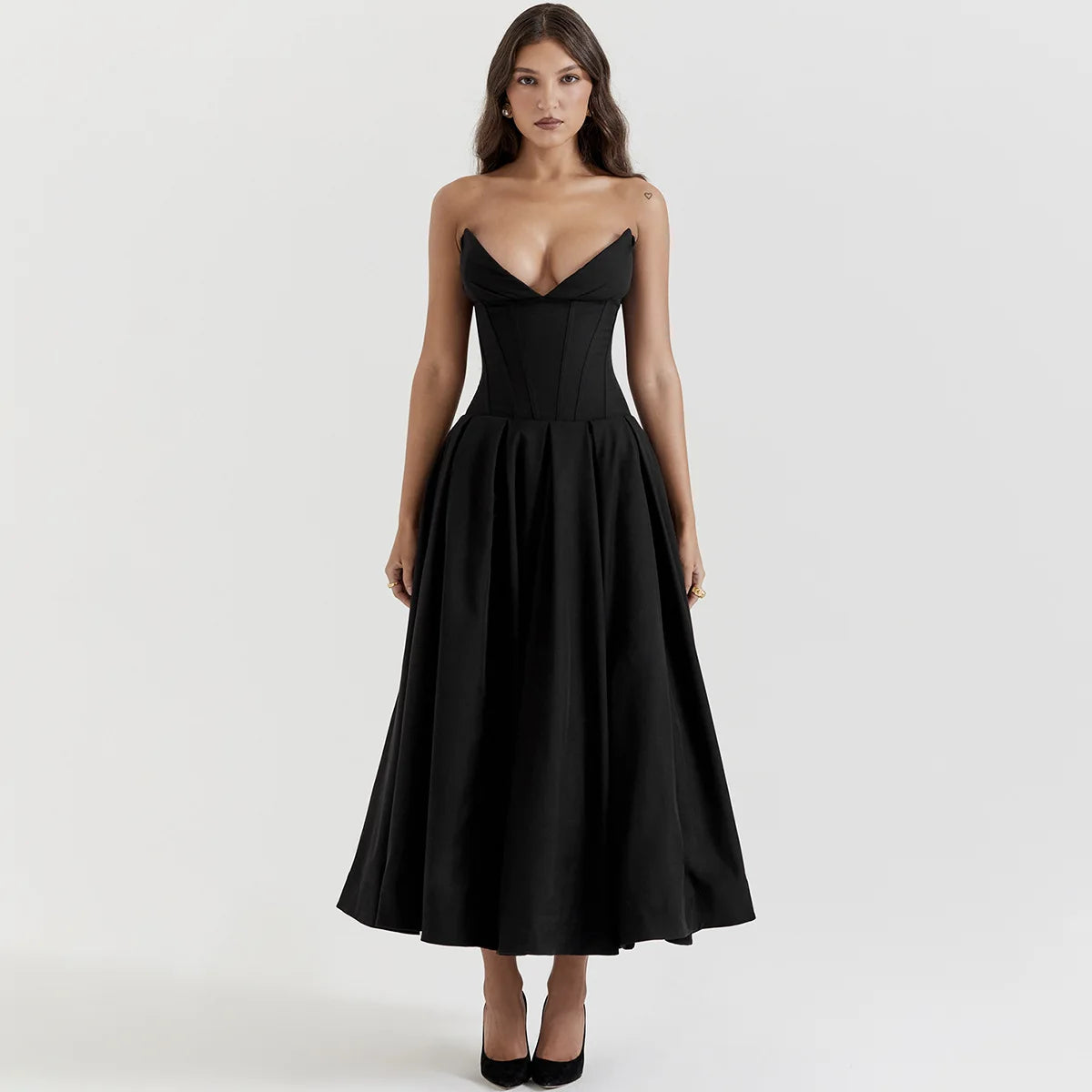 Strapless mal Occasion Dress Midi Dresses Red Wedding Guess Dress
